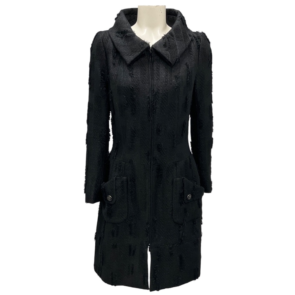 CHANEL BLACK 2015 FANTASY TWEED DRESS